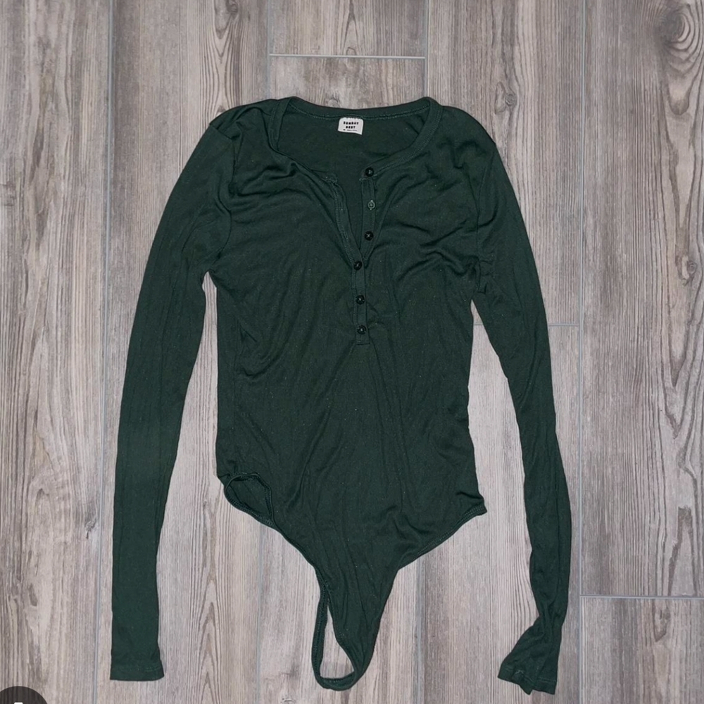 Sunday Best Deep Green Knit Bodysuit